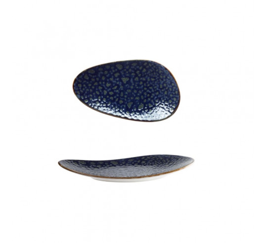 MOON BLUE PLATO OVAL 21X12X3 cm