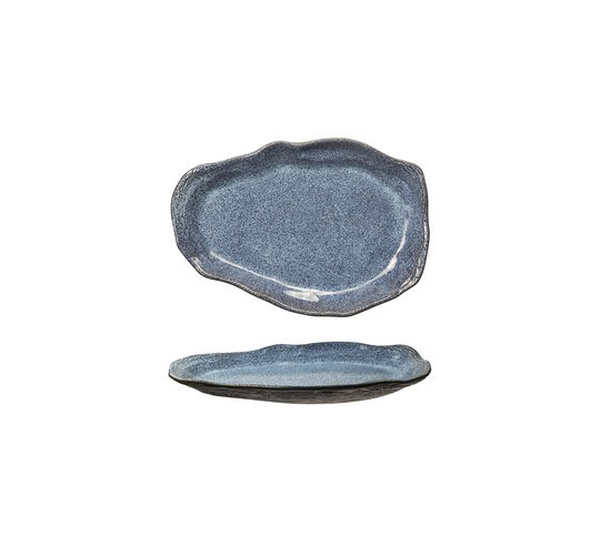 OYSTER GRAIN BLUE/BLACK DISH 30X22